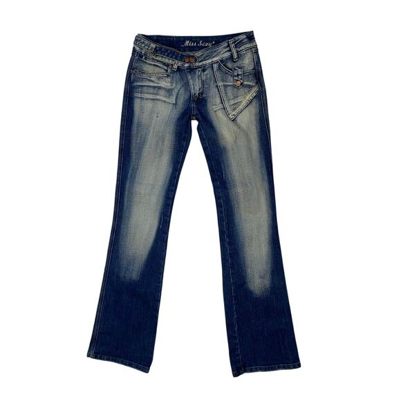 Y2K Miss Sexy Low Rise Faded Boot Cut Jeans - Picture 1 of 5